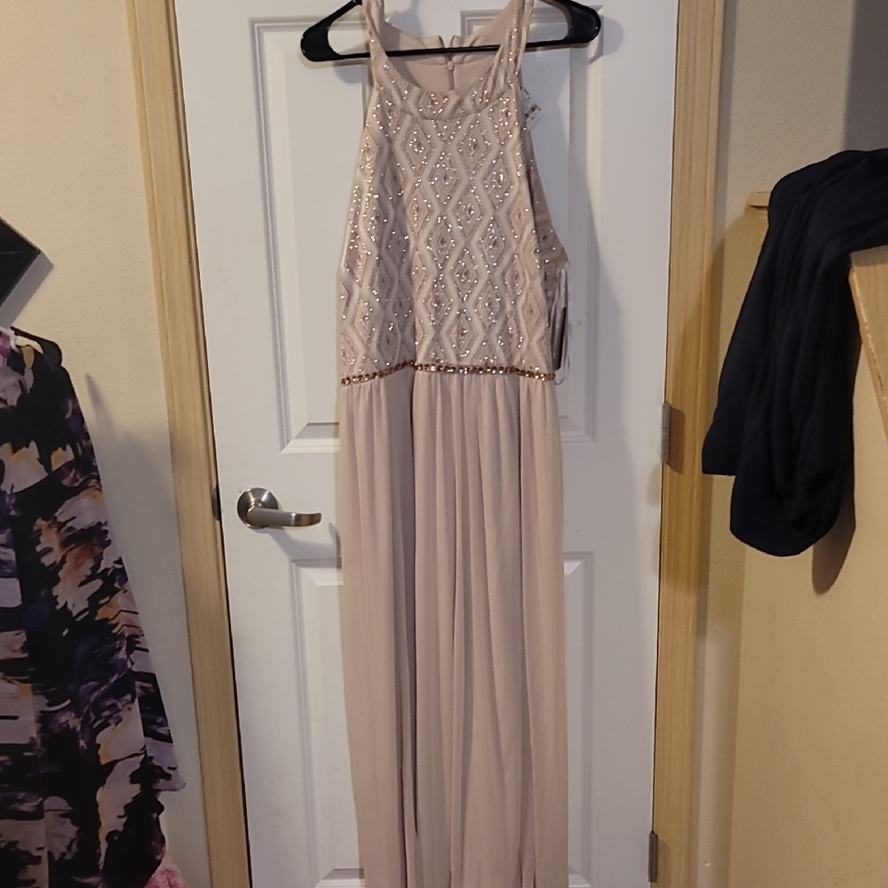 Enfocus Studio Pink Halter Maxi Dress for Wedding